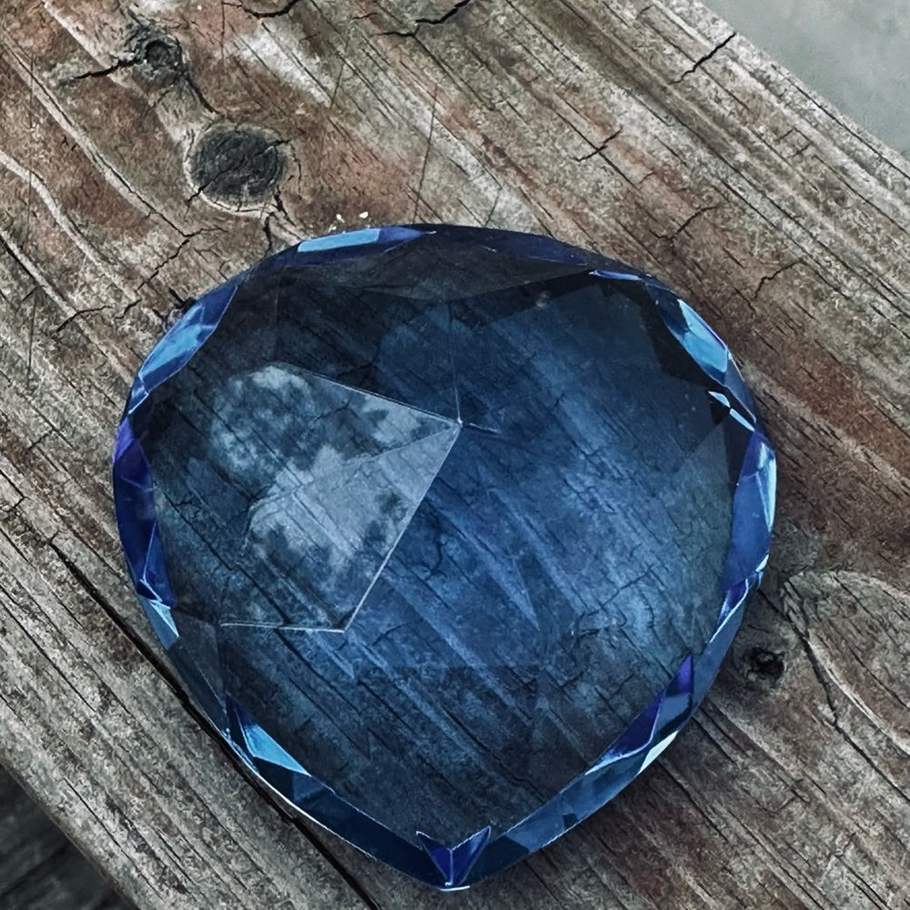 Blue Faceted Teardrop Crystal 3” - Picture 4 of 11